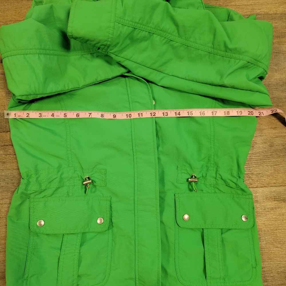 Lands End Womens Size S Rain Jacket Windbreaker Green Nylon Hooded Lightweight - Picture 6 of 16